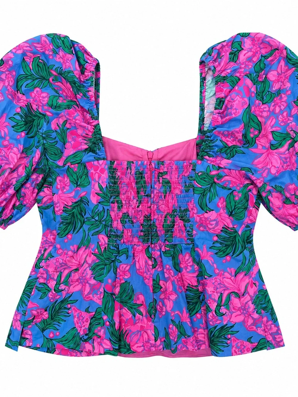 🌺Lilly Pulitzer Bitsy Stretch Cotton Top Cerise Pink Safari Sunset NWT